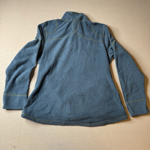 Title Nine Women's Blue Grey 1/4 Zip Fleece Pullover Sweater Size Large Pockets - Picture 3 of 8
